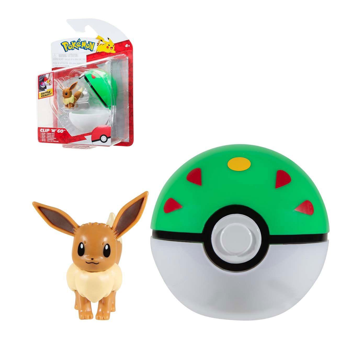 Pokémon Clip'n'Go Poké Balls Evoli #4 & Freundesball Minifiguren Yokina
