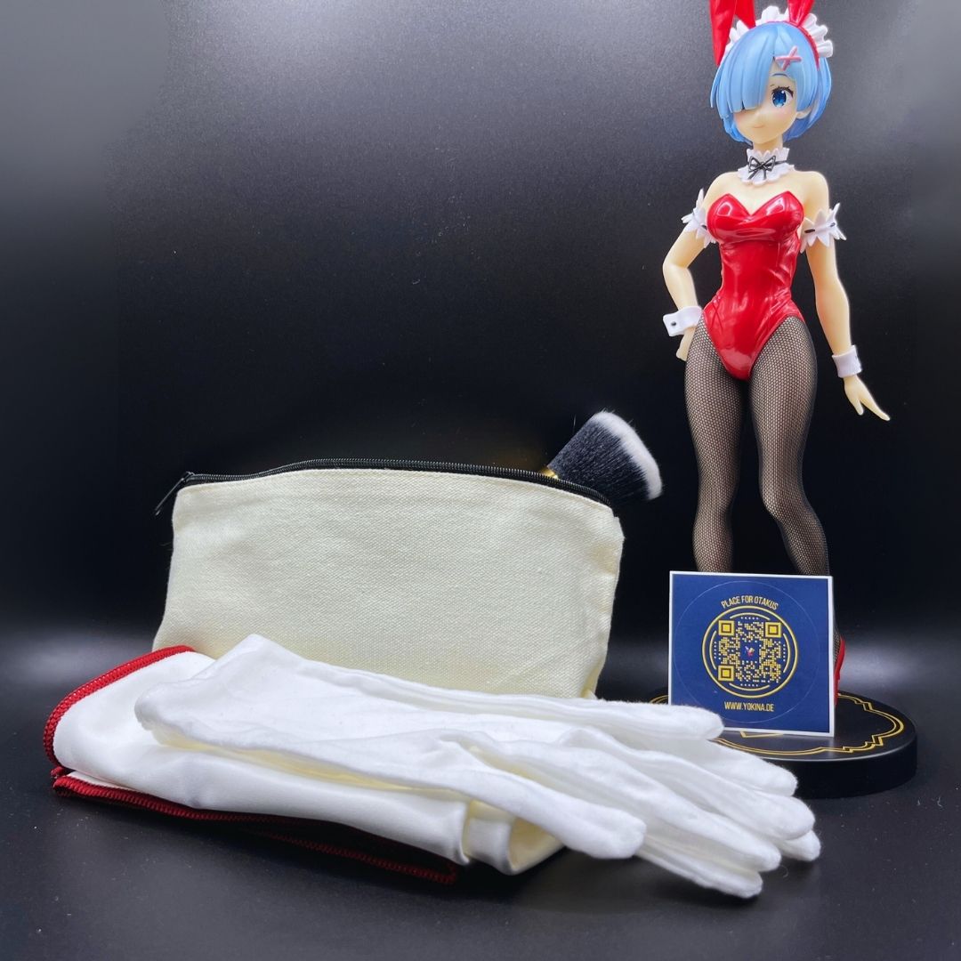 Reinigungsset für Animefiguren (Baumwollhandschuhe, Poliertuch, Puderpinsel und Tasche) Figurenzubehör Yokina