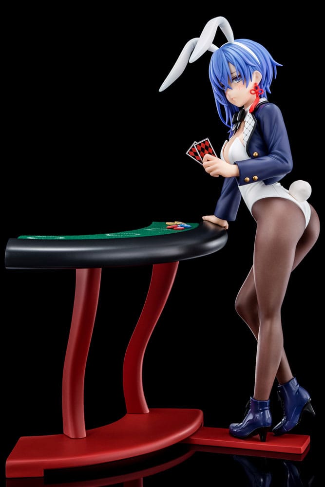 Sakuya Sieglinde wearing lapis lazuli blue bunny costume with Nip Slip Gimmick System Statue 1/6 25 cm The Demon Sword Master of Excalibur Academy Scalefiguren Yokina
