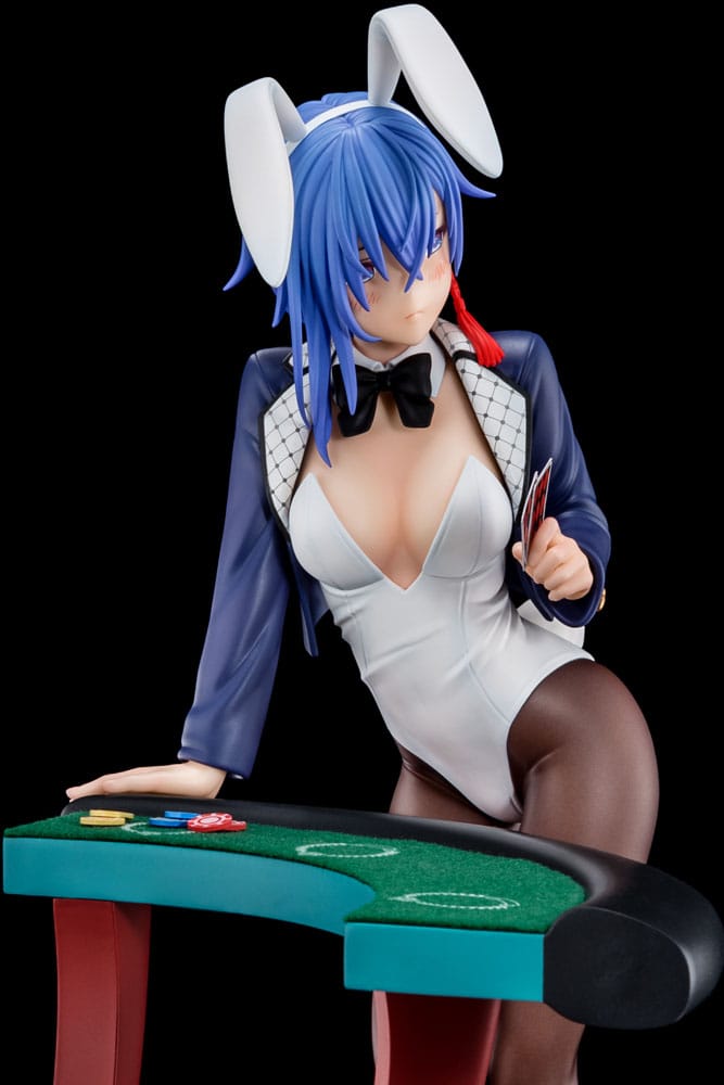 Sakuya Sieglinde wearing lapis lazuli blue bunny costume with Nip Slip Gimmick System Statue 1/6 25 cm The Demon Sword Master of Excalibur Academy Scalefiguren Yokina
