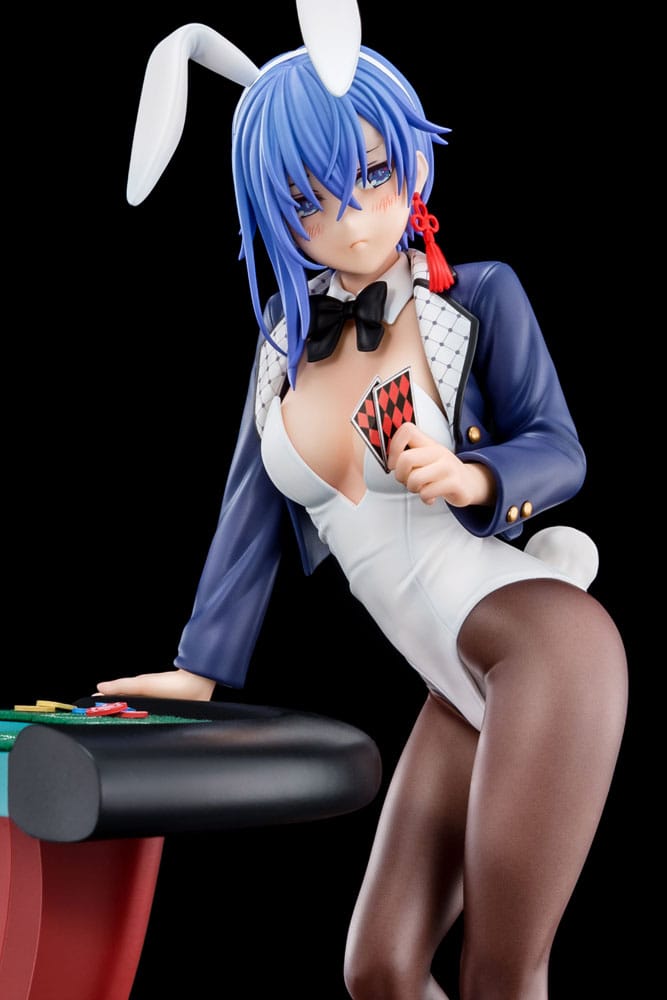 Sakuya Sieglinde wearing lapis lazuli blue bunny costume with Nip Slip Gimmick System Statue 1/6 25 cm The Demon Sword Master of Excalibur Academy Scalefiguren Yokina
