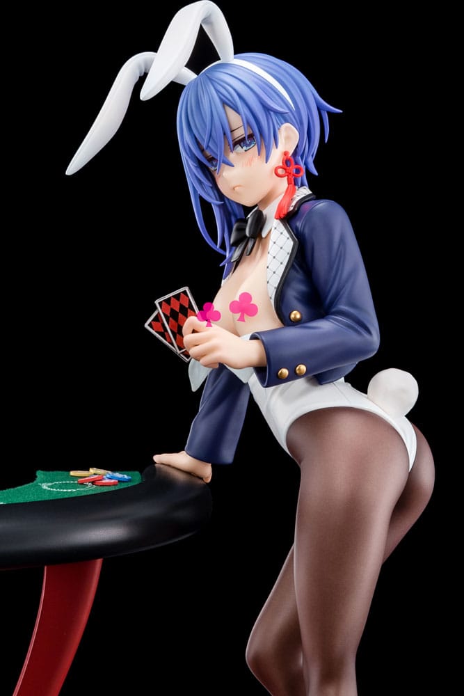Sakuya Sieglinde wearing lapis lazuli blue bunny costume with Nip Slip Gimmick System Statue 1/6 25 cm The Demon Sword Master of Excalibur Academy Scalefiguren Yokina