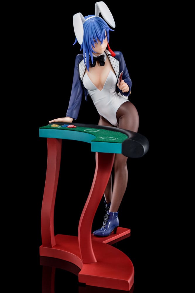 Sakuya Sieglinde wearing lapis lazuli blue bunny costume with Nip Slip Gimmick System Statue 1/6 25 cm The Demon Sword Master of Excalibur Academy Scalefiguren Yokina