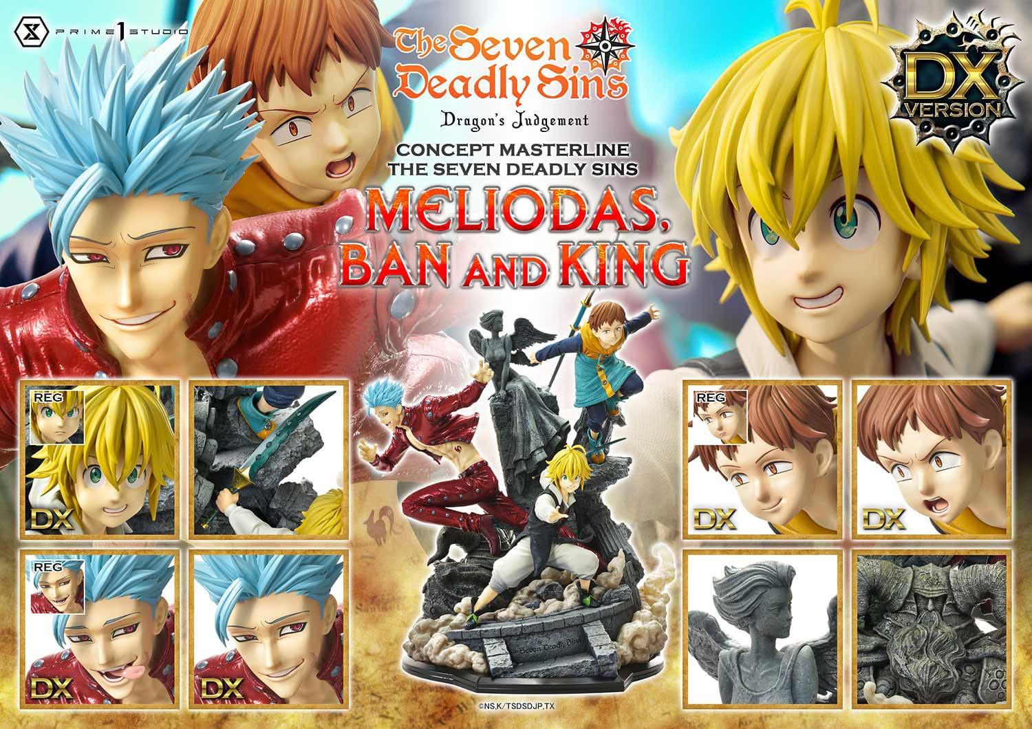 Seven Deadly Sins Concept Masterline Series Statue Meliodas, Ban and King 55 cm STANDARD Scalefiguren Yokina