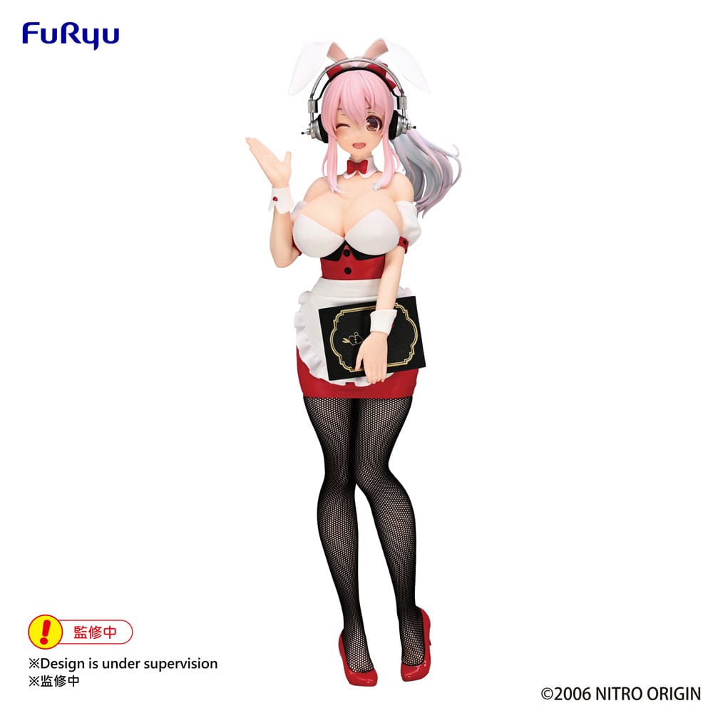 Super Sonico BiCute Bunnies PVC Statue Super Sonico Waitress Ver. 28 cm Prizefiguren Yokina