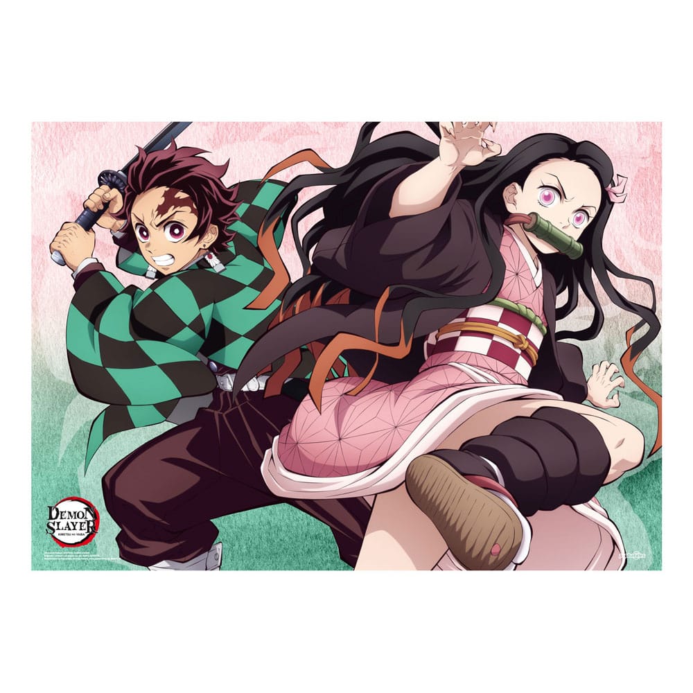 Tanjiro und Nezuko Stoffposter 84 x 118 cm Demon Slayer: Kimetsu no Yaiba Wandrolle Yokina