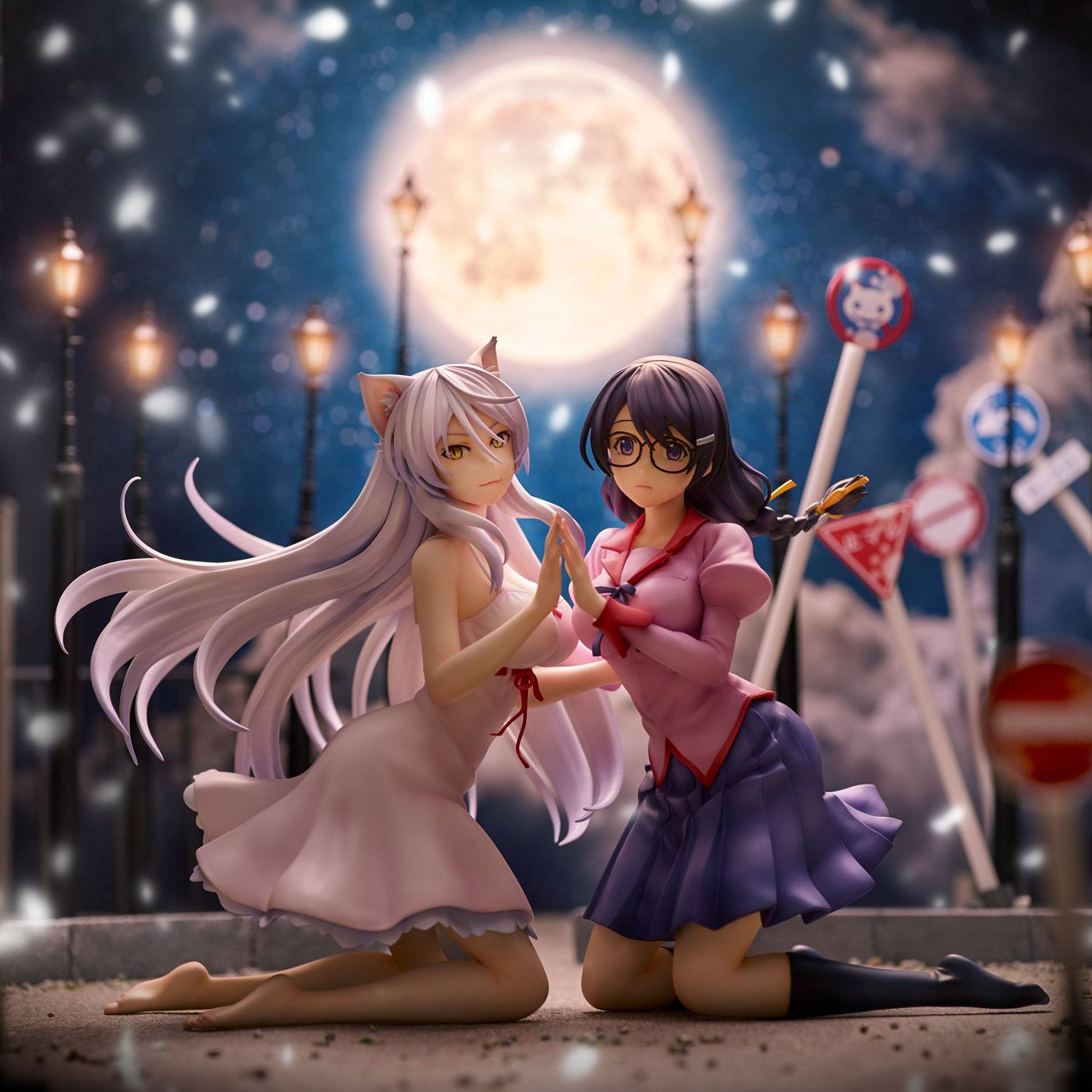 Tsubasa Hanekawa Set PVC Statuen 19 cm Nekomonogatari Monogatari Series Prizefiguren Yokina