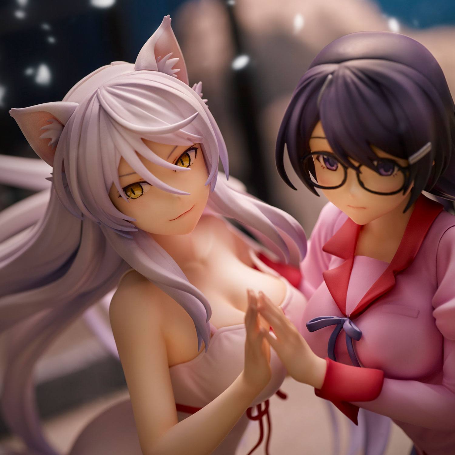 Tsubasa Hanekawa Set PVC Statuen 19 cm Nekomonogatari Monogatari Series Prizefiguren Yokina