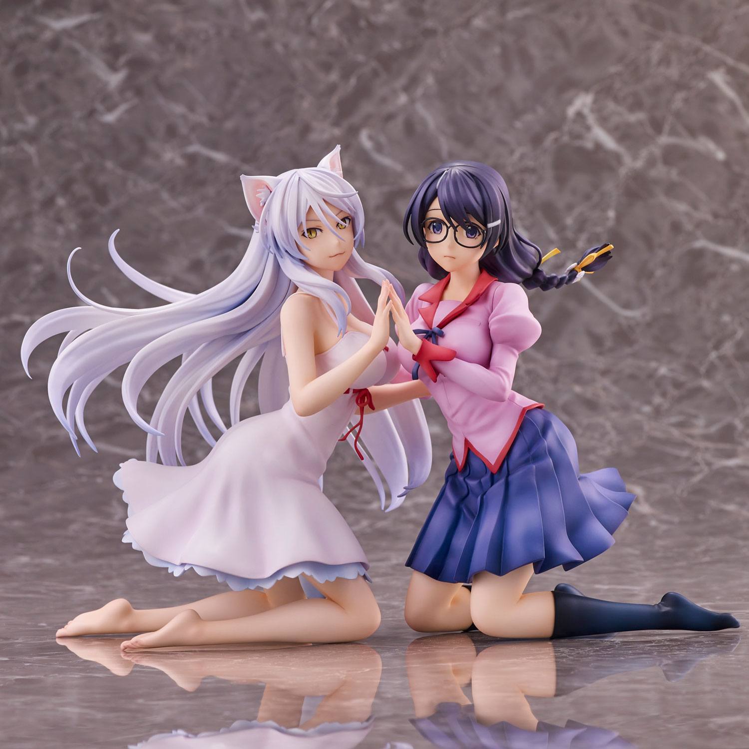 Tsubasa Hanekawa Set PVC Statuen 19 cm Nekomonogatari Monogatari Series Prizefiguren Yokina