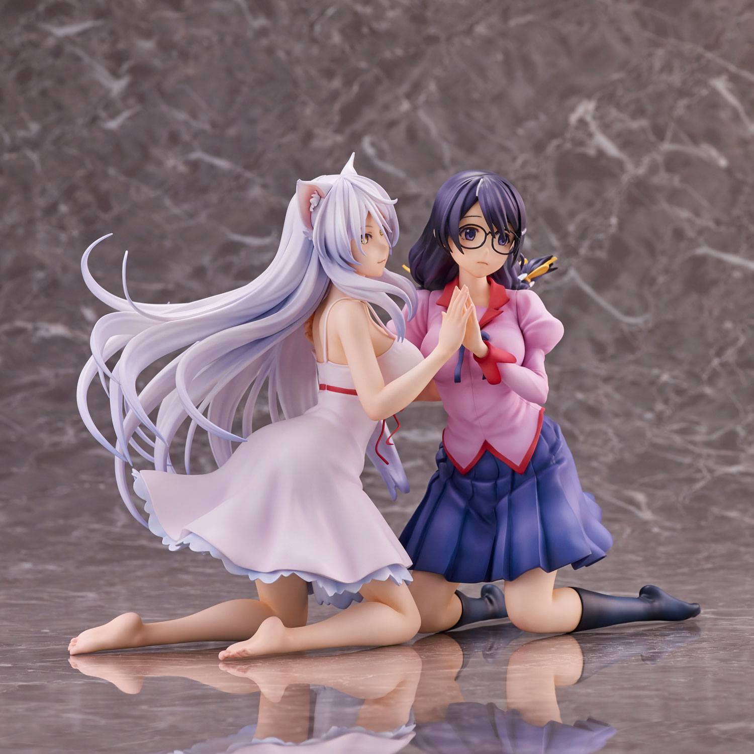 Tsubasa Hanekawa Set PVC Statuen 19 cm Nekomonogatari Monogatari Series Prizefiguren Yokina