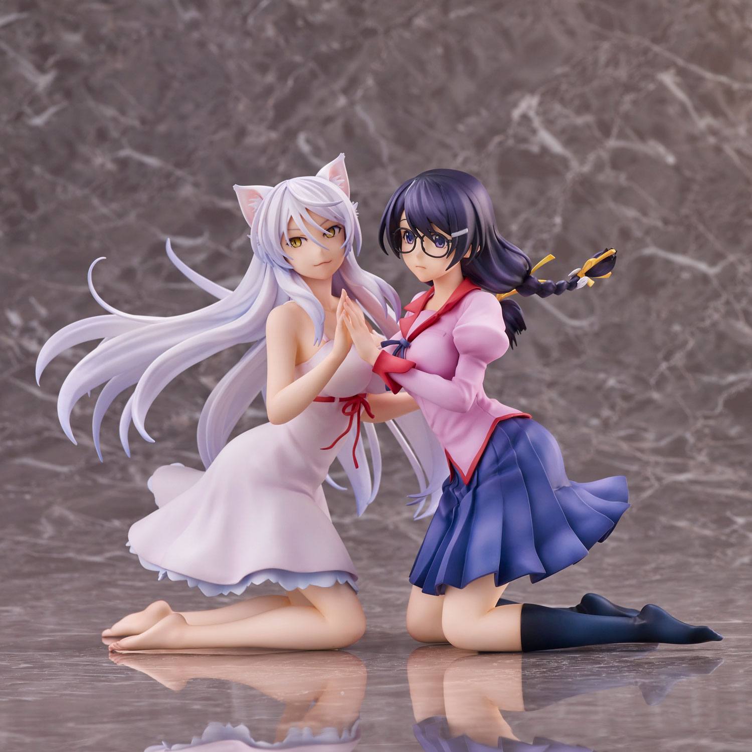 Tsubasa Hanekawa Set PVC Statuen 19 cm Nekomonogatari Monogatari Series Prizefiguren Yokina