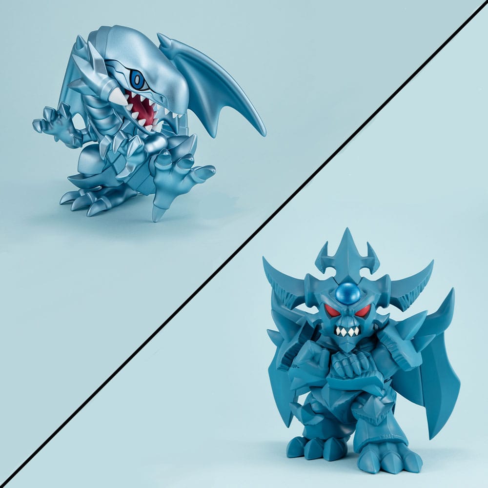 Yu-Gi-Oh! Duel Monsters Megatoon PVC Statue Blue Eyes White Dragon & Obelisk the Tormentor (with gift) Prizefiguren Yokina
