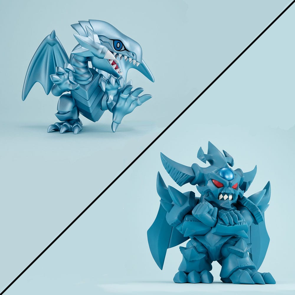 Yu-Gi-Oh! Duel Monsters Megatoon PVC Statue Blue Eyes White Dragon & Obelisk the Tormentor (with gift) Prizefiguren Yokina