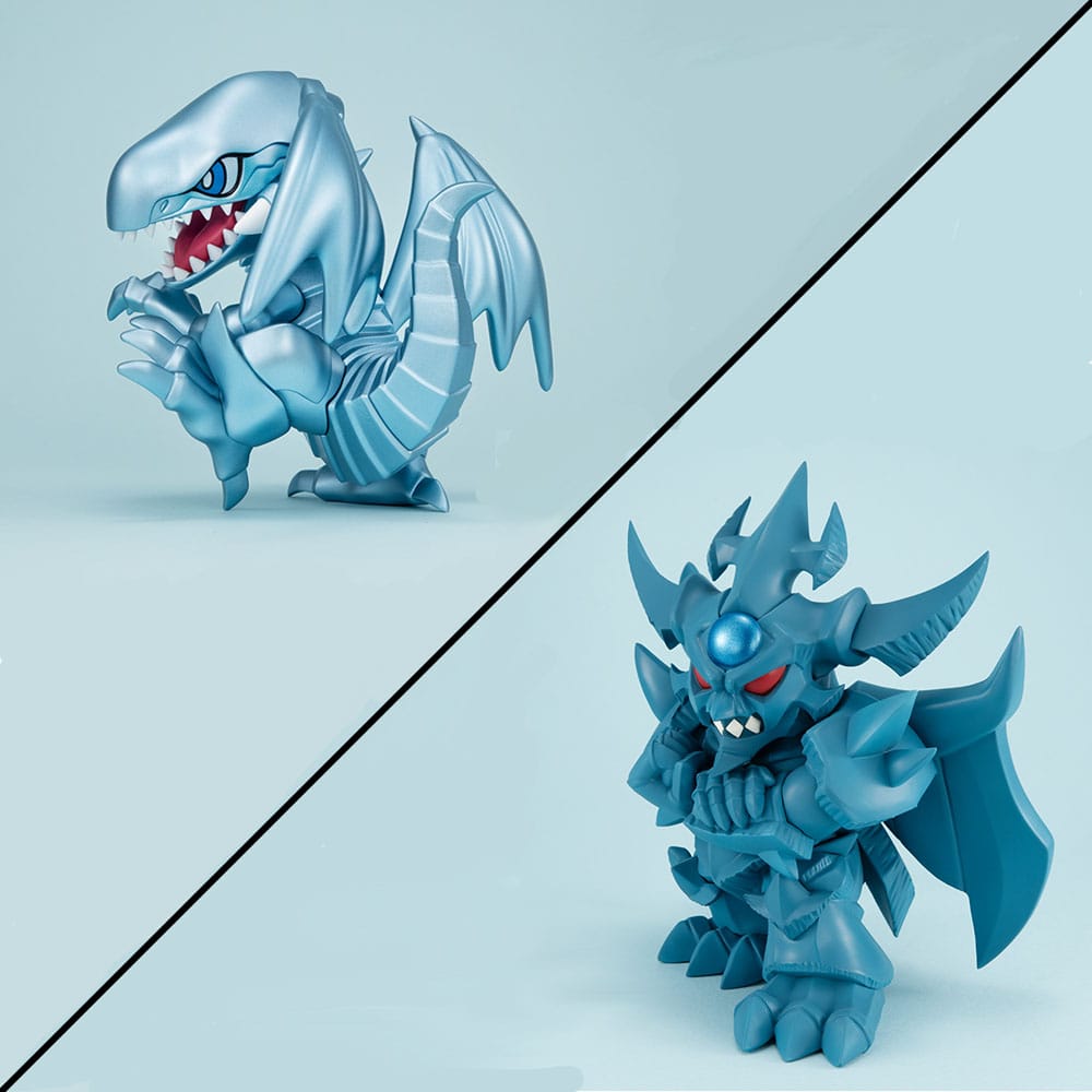 Yu-Gi-Oh! Duel Monsters Megatoon PVC Statue Blue Eyes White Dragon & Obelisk the Tormentor (with gift) Prizefiguren Yokina