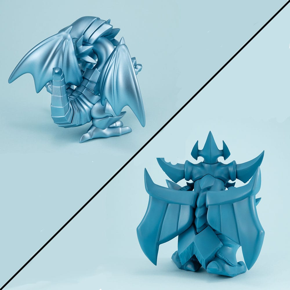 Yu-Gi-Oh! Duel Monsters Megatoon PVC Statue Blue Eyes White Dragon & Obelisk the Tormentor (with gift) Prizefiguren Yokina
