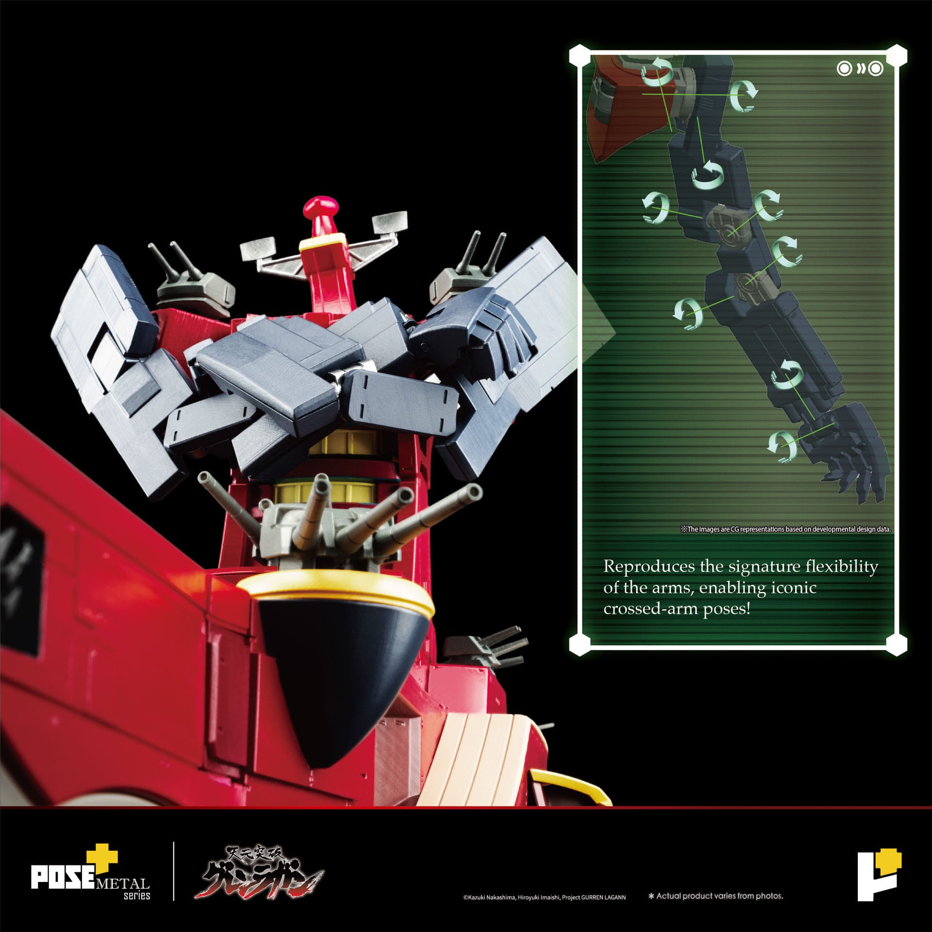 Tengen Toppa Gurren Lagann POSE+METAL series Statue Dai-Gurren 33 cm Figmas Yokina