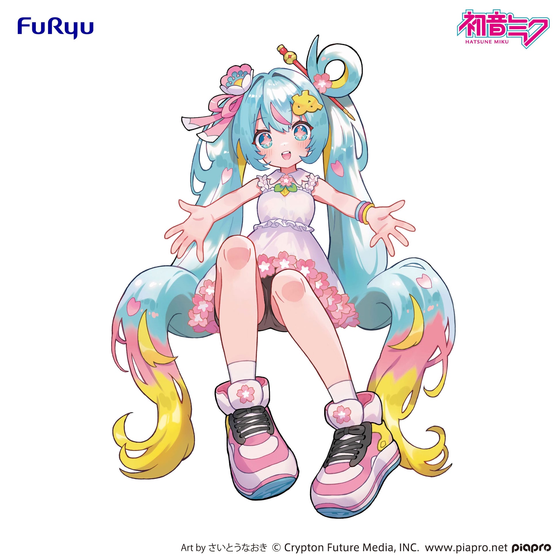 Hatsune Miku Noodle Stopper PVC Statue Hatsune Miku 10th Anniversary 14 cm Prizefiguren Yokina