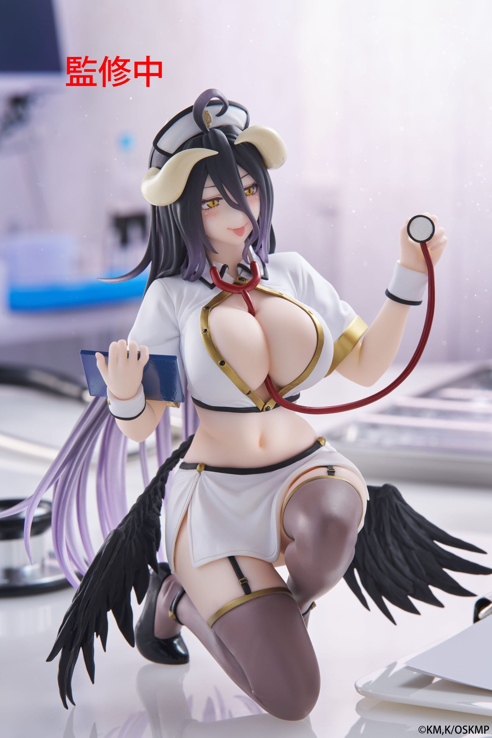 Overlord PVC Statue Desktop Cute Figure Albedo Nurse Ver. Renewal 13 cm