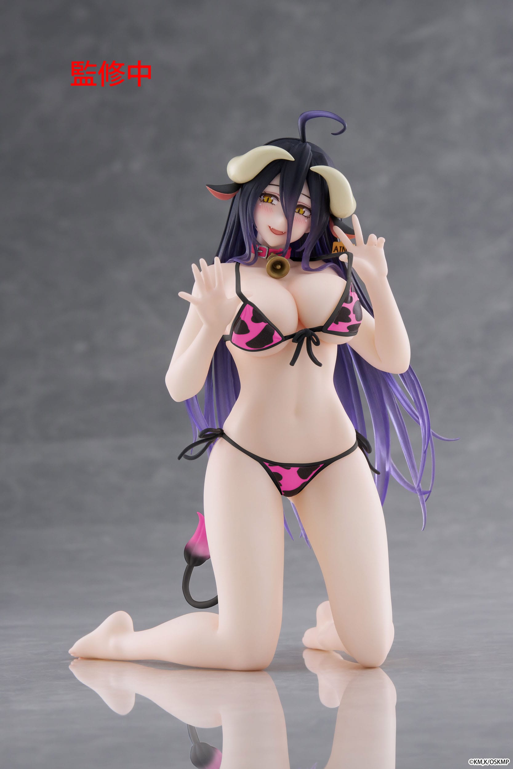 Overlord PVC Statue Desktop Cute Figure Albedo Cow-Print Swimsuit Ver. Renewal 13 cm Prizefiguren Yokina