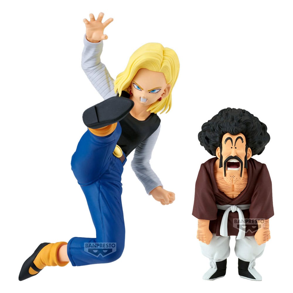 Dragon Ball Z Match Makers PVC Statue Android 18 11 cm Vs. Mr. Satan 8 cm Prizefiguren Yokina