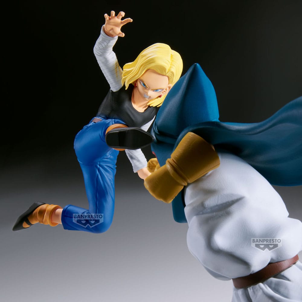 Dragon Ball Z Match Makers PVC Statue Android 18 11 cm Vs. Mr. Satan 8 cm Prizefiguren Yokina