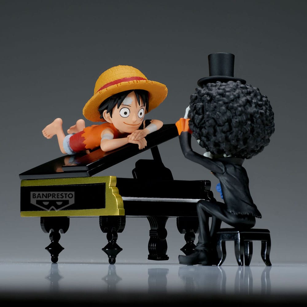 One Piece WCF Log Stories PVC Statue Luffy & Brook 8 cm Prizefiguren Yokina