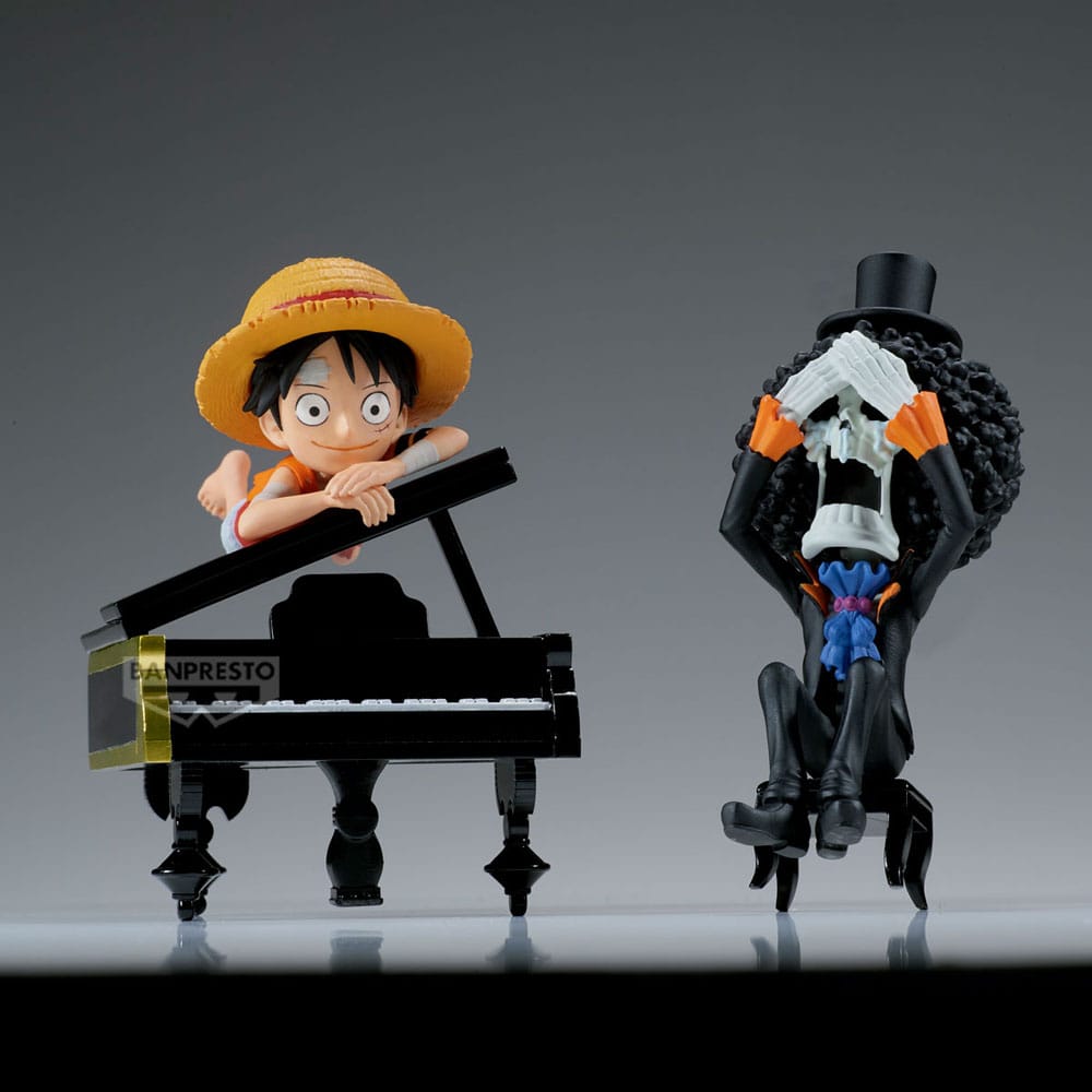 One Piece WCF Log Stories PVC Statue Luffy & Brook 8 cm Prizefiguren Yokina