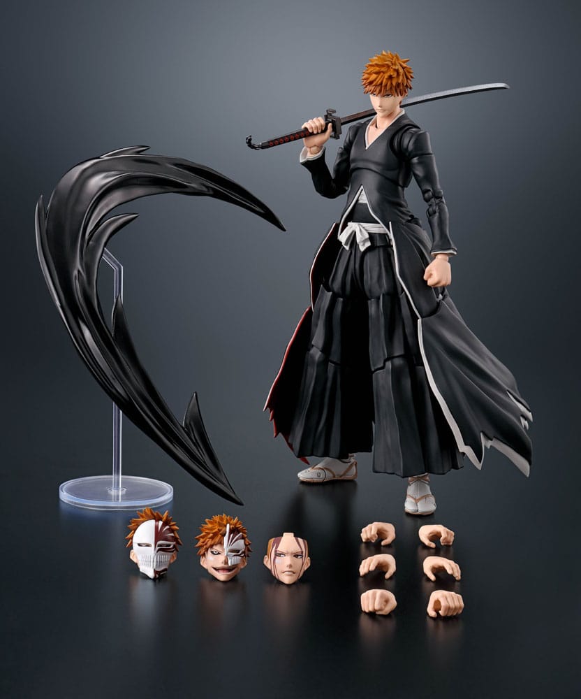 Bleach S.H. Figuarts Actionfigur Ichigo Kurosaki Getsugatensho 16 cm Figmas Yokina