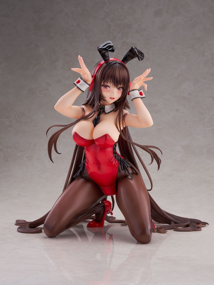 Amakano 2+ PVC Statue 1/4 Yuuhi Kurohime Bunny Suit Ver. 32 cm Hentai Yokina