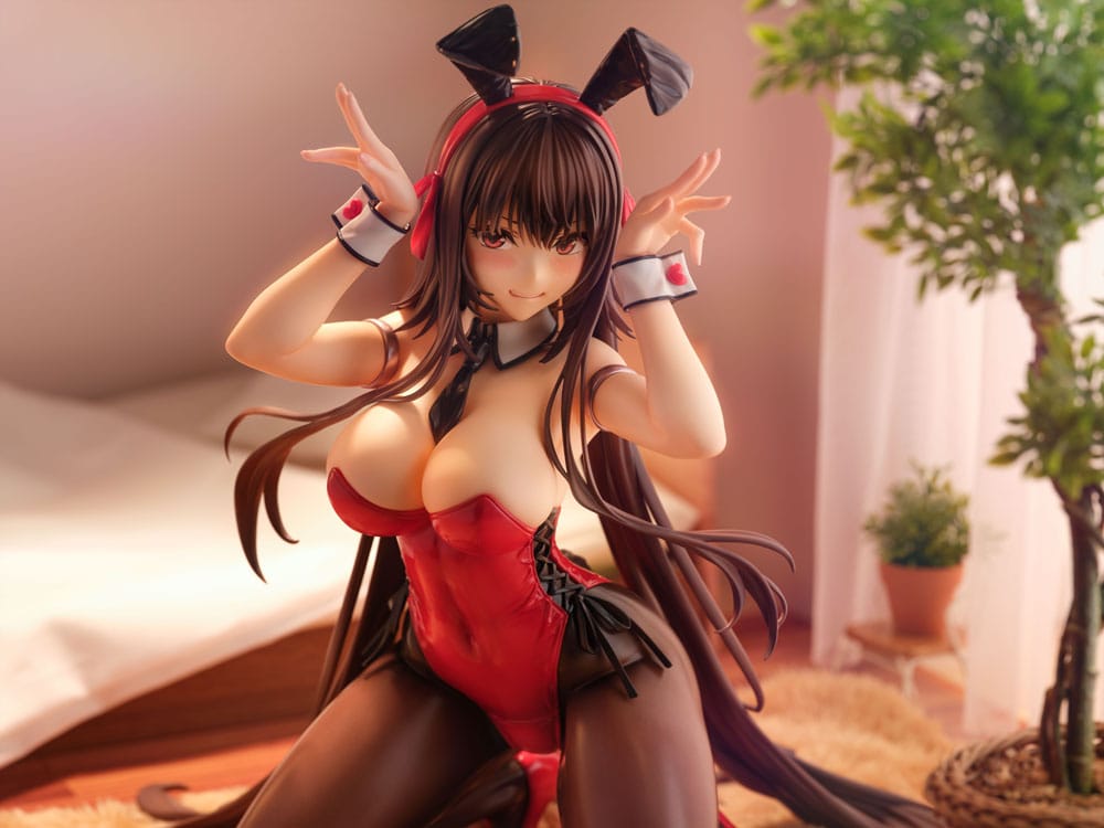 Amakano 2+ PVC Statue 1/4 Yuuhi Kurohime Bunny Suit Ver. 32 cm Hentai Yokina