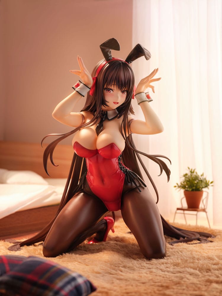 Amakano 2+ PVC Statue 1/4 Yuuhi Kurohime Bunny Suit Ver. 32 cm Hentai Yokina