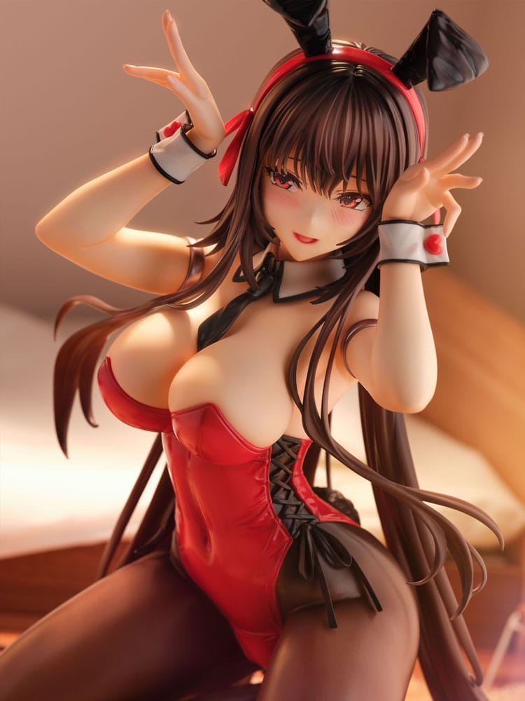 Amakano 2+ PVC Statue 1/4 Yuuhi Kurohime Bunny Suit Ver. 32 cm Hentai Yokina