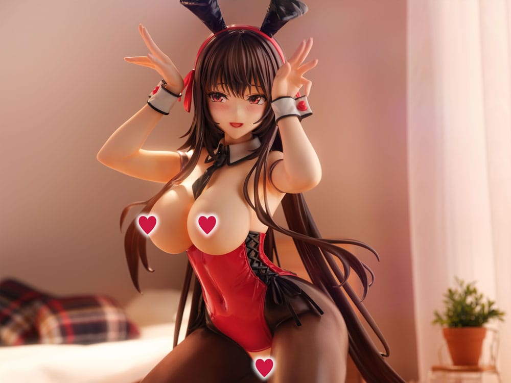 Amakano 2+ PVC Statue 1/4 Yuuhi Kurohime Bunny Suit Ver. 32 cm Hentai Yokina
