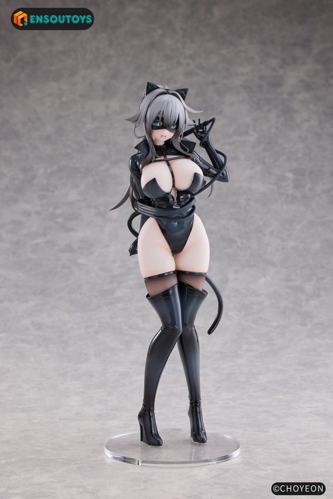 Original Character Statue 1/6 Cat Woman Happy-chan Different Color Edition 27 cm Scalefiguren Yokina