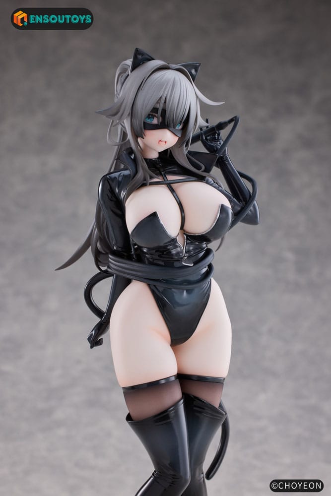 Original Character Statue 1/6 Cat Woman Happy-chan Different Color Edition 27 cm Scalefiguren Yokina