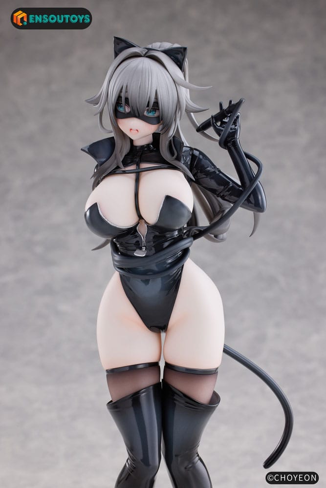 Original Character Statue 1/6 Cat Woman Happy-chan Different Color Edition 27 cm Scalefiguren Yokina