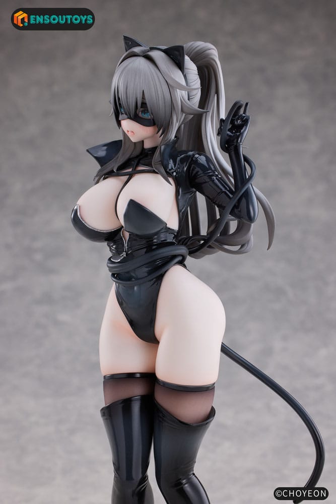 Original Character Statue 1/6 Cat Woman Happy-chan Different Color Edition 27 cm Scalefiguren Yokina