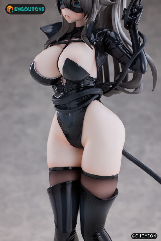 Original Character Statue 1/6 Cat Woman Happy-chan Different Color Edition 27 cm Scalefiguren Yokina