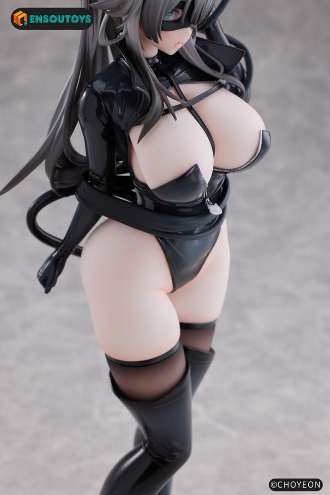 Original Character Statue 1/6 Cat Woman Happy-chan Different Color Edition 27 cm Scalefiguren Yokina