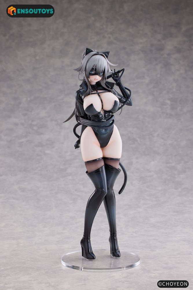 Original Character Statue 1/6 Cat Woman Happy-chan Different Color Edition 27 cm Scalefiguren Yokina