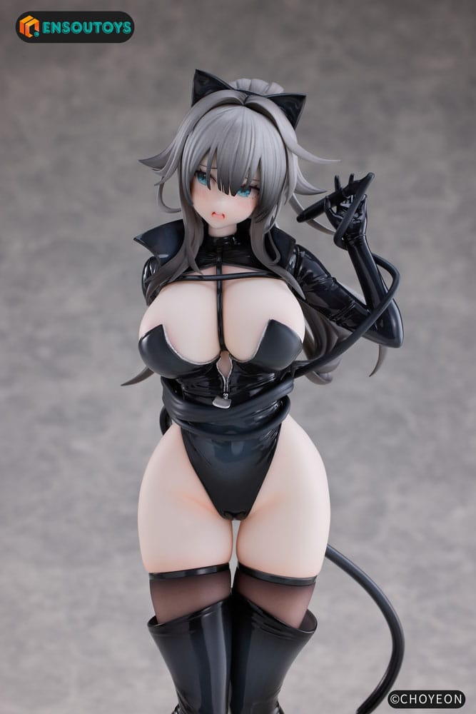 Original Character Statue 1/6 Cat Woman Happy-chan Different Color Edition 27 cm Scalefiguren Yokina