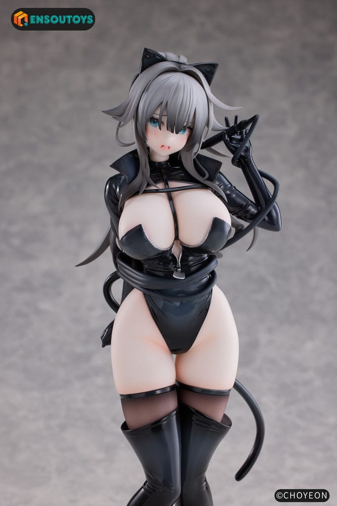Original Character Statue 1/6 Cat Woman Happy-chan Different Color Edition 27 cm Scalefiguren Yokina