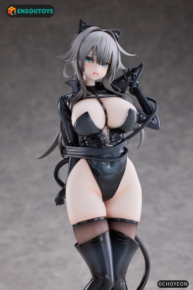 Original Character Statue 1/6 Cat Woman Happy-chan Different Color Edition 27 cm Scalefiguren Yokina