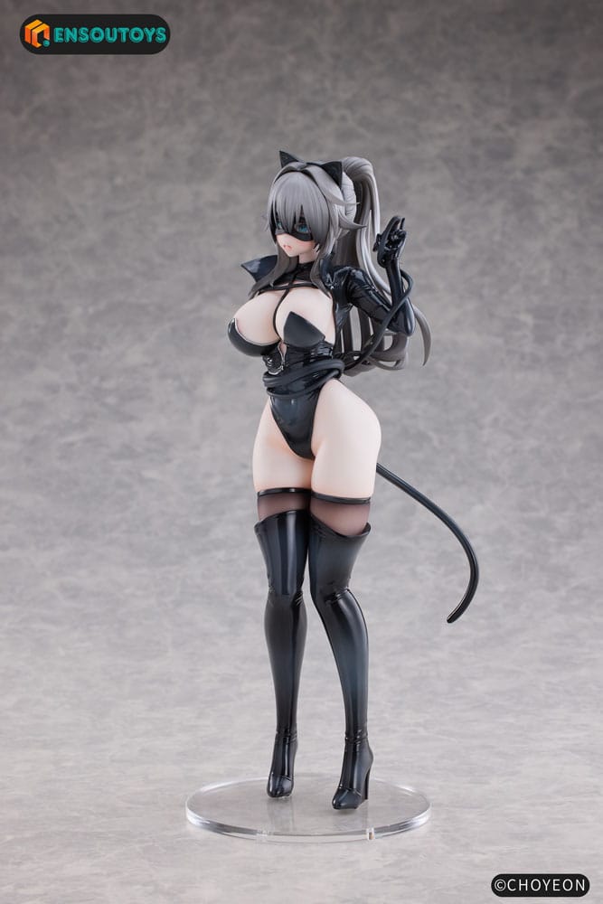 Original Character Statue 1/6 Cat Woman Happy-chan Different Color Edition 27 cm Scalefiguren Yokina