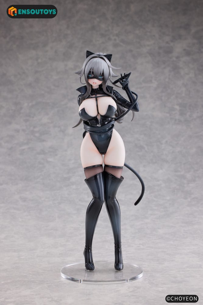 Original Character Statue 1/6 Cat Woman Happy-chan Different Color Edition 27 cm Scalefiguren Yokina