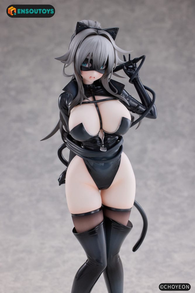 Original Character Statue 1/6 Cat Woman Happy-chan Different Color Edition 27 cm Scalefiguren Yokina
