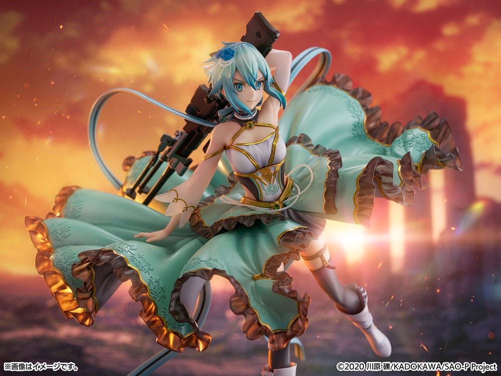 Sword Art Online SHIBUYA SCRAMBLE FIGURE PVC Statue 1/7 Sinon Crystal Dress Ver. 29 cm Scalefiguren Yokina