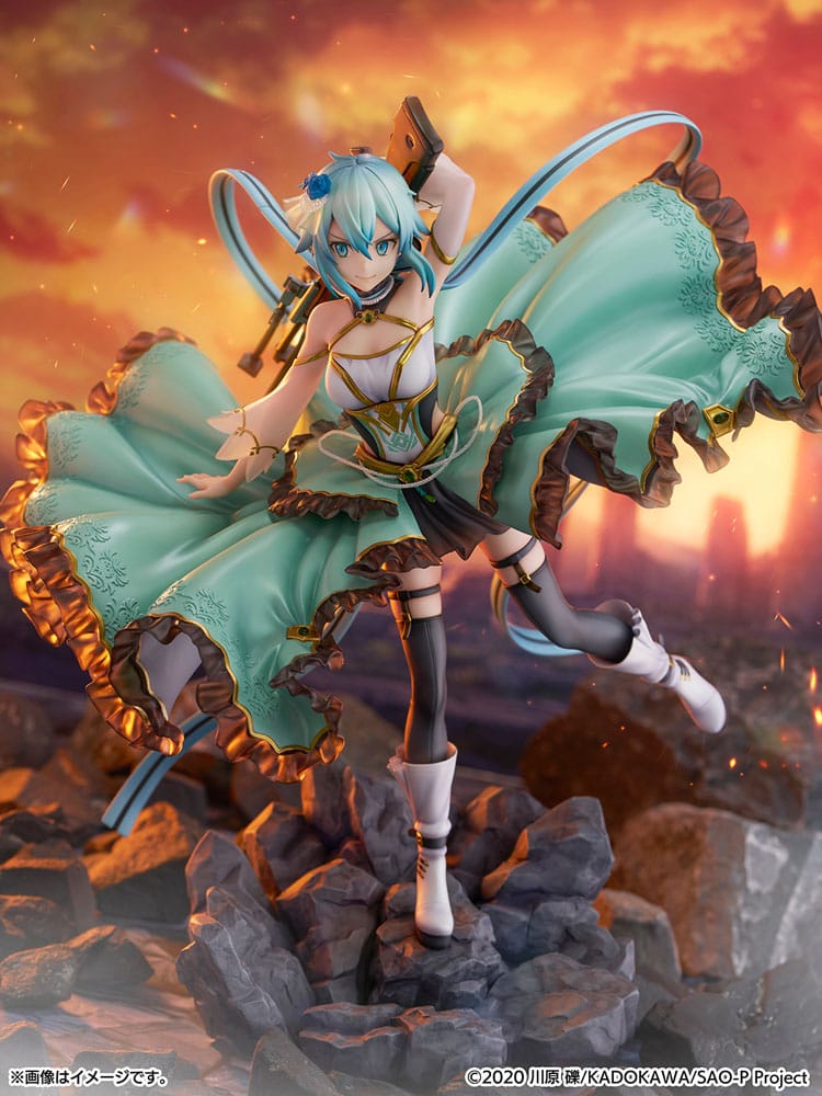 Sword Art Online SHIBUYA SCRAMBLE FIGURE PVC Statue 1/7 Sinon Crystal Dress Ver. 29 cm Scalefiguren Yokina