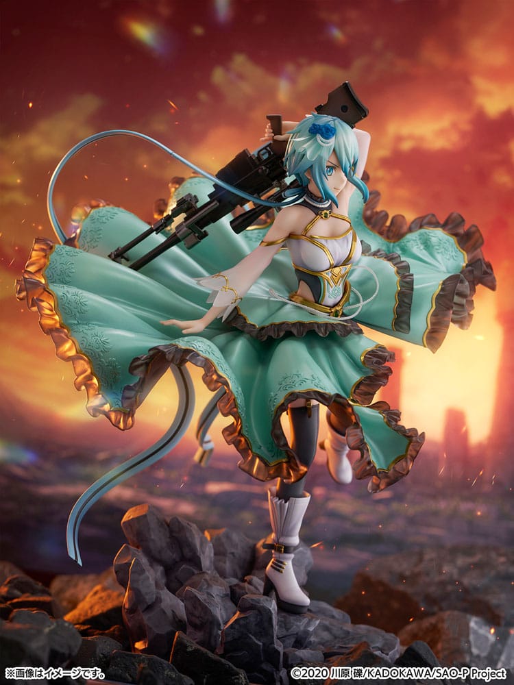 Sword Art Online SHIBUYA SCRAMBLE FIGURE PVC Statue 1/7 Sinon Crystal Dress Ver. 29 cm Scalefiguren Yokina