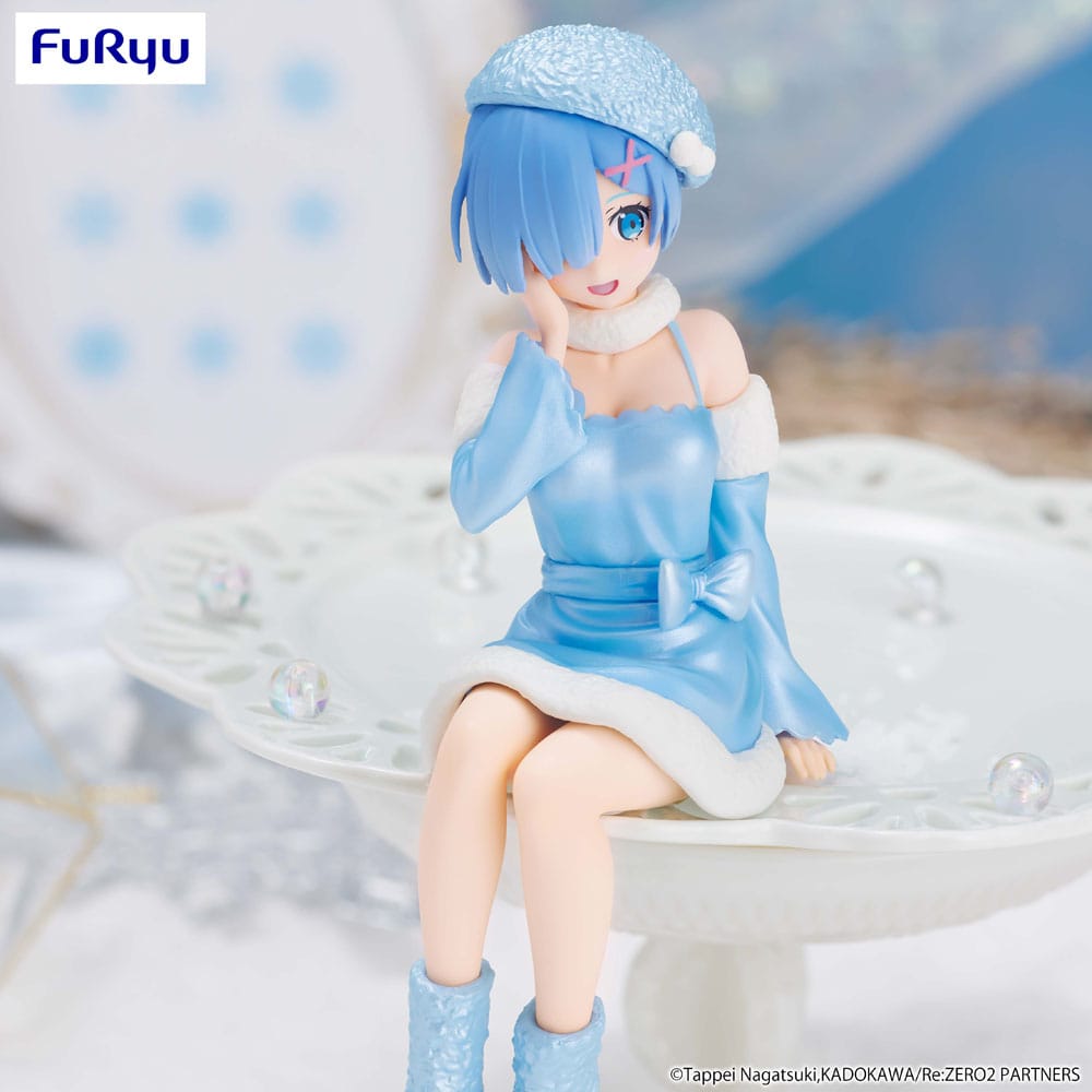Re:Zero Starting Life in Another World Noodle Stopper PVC Statue Rem Snow Princess Pearl Color Ver. 14 cm Prizefiguren Yokina